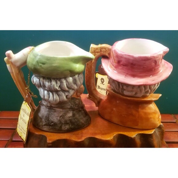 Vintage Magrou Artmark Old Man Toby Mugs 3.75" w/ Original Disney Parks Stickers - Picture 2 of 15